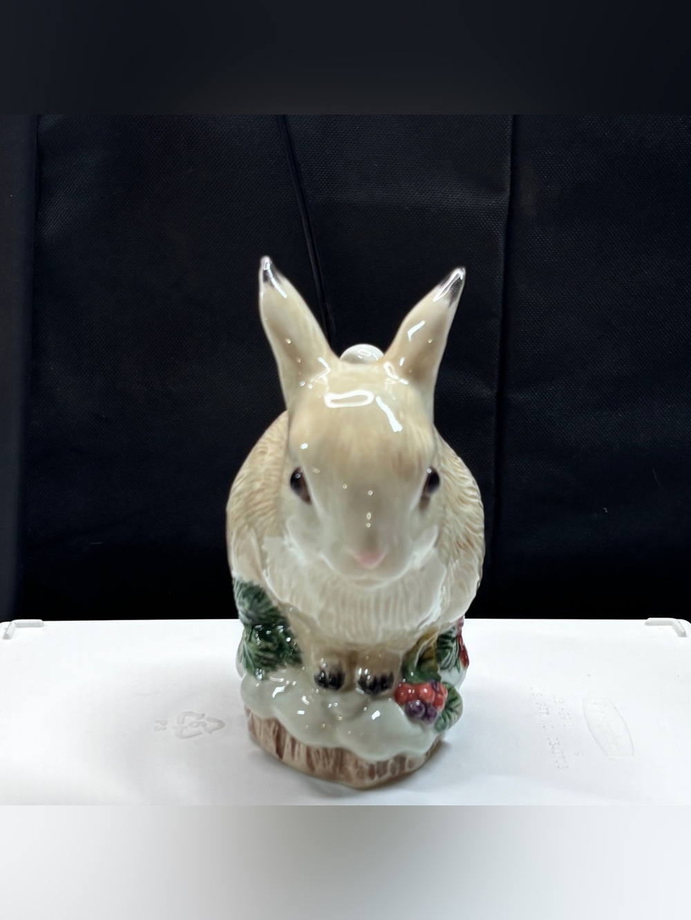 Fitz and Floyd Snowy Woods bunny rabbit sugar bowl - Picture 2 of 13